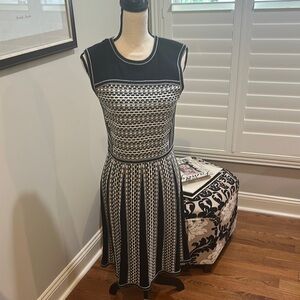 Tory Burch Black and White Midi Dress Timeless Elegance
